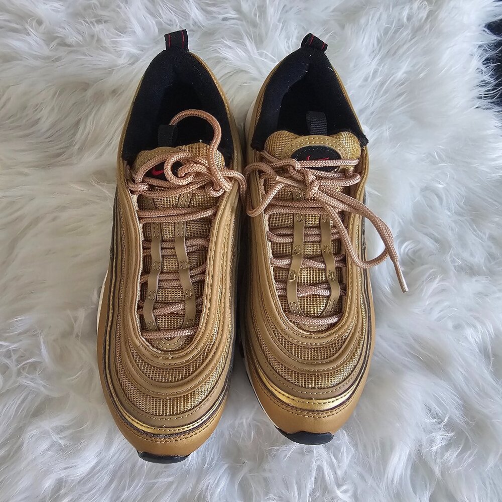 Nike Air Max 97 “Golden Bullet” Gold Red | Women’s Sz 8 | DQ9131-700